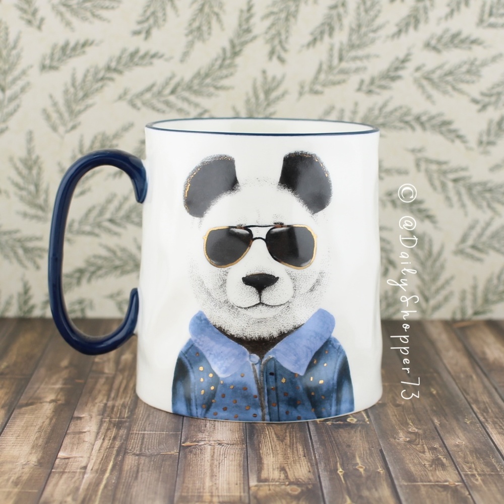 Signature Metallic Cool Panda Rustic Ceramic Coffee Mug